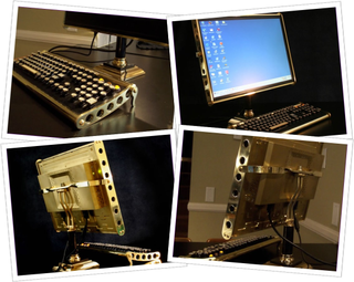 Brass And Marble LCD, And Brass Keyboard