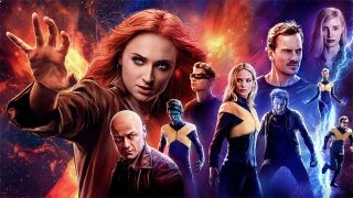 Poster for X-Men: Dark Phoenix, dominated by Sophie Turner's Jean Grey.