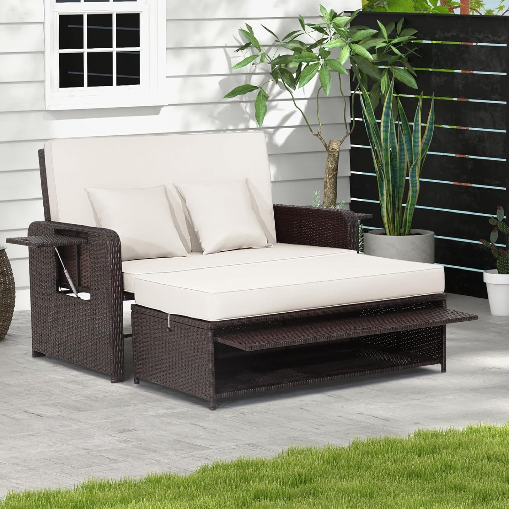 garden day bed on patio