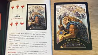 Ajani Oracle card beside a Magic The Gathering Oracle deck guidebook page