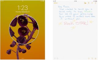 Tap the Lock screen, then use the Note