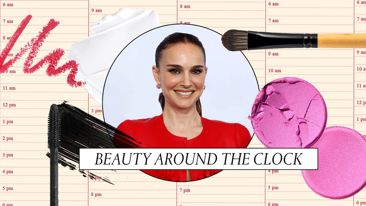 Natalie Portman with beauty items