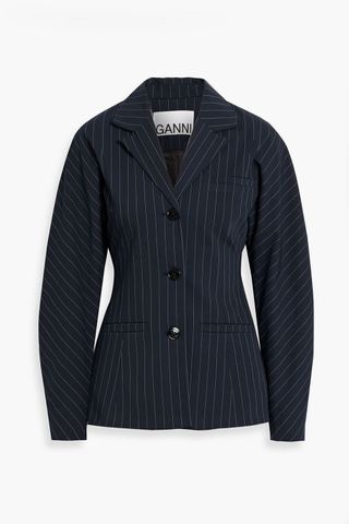 Ganni Pinstriped Blazer