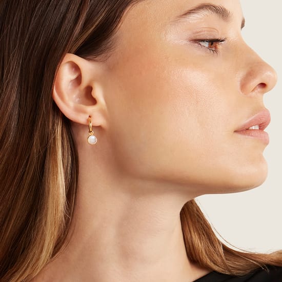 Gemstone Huggie Earrings