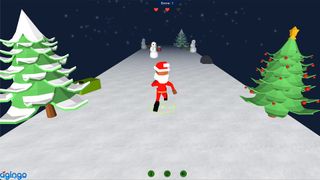 An image from NORAD's 3D Santa Run game