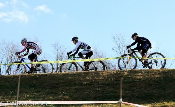 Elliot, Annis, and Van Gilder riding the ridge on top of the course