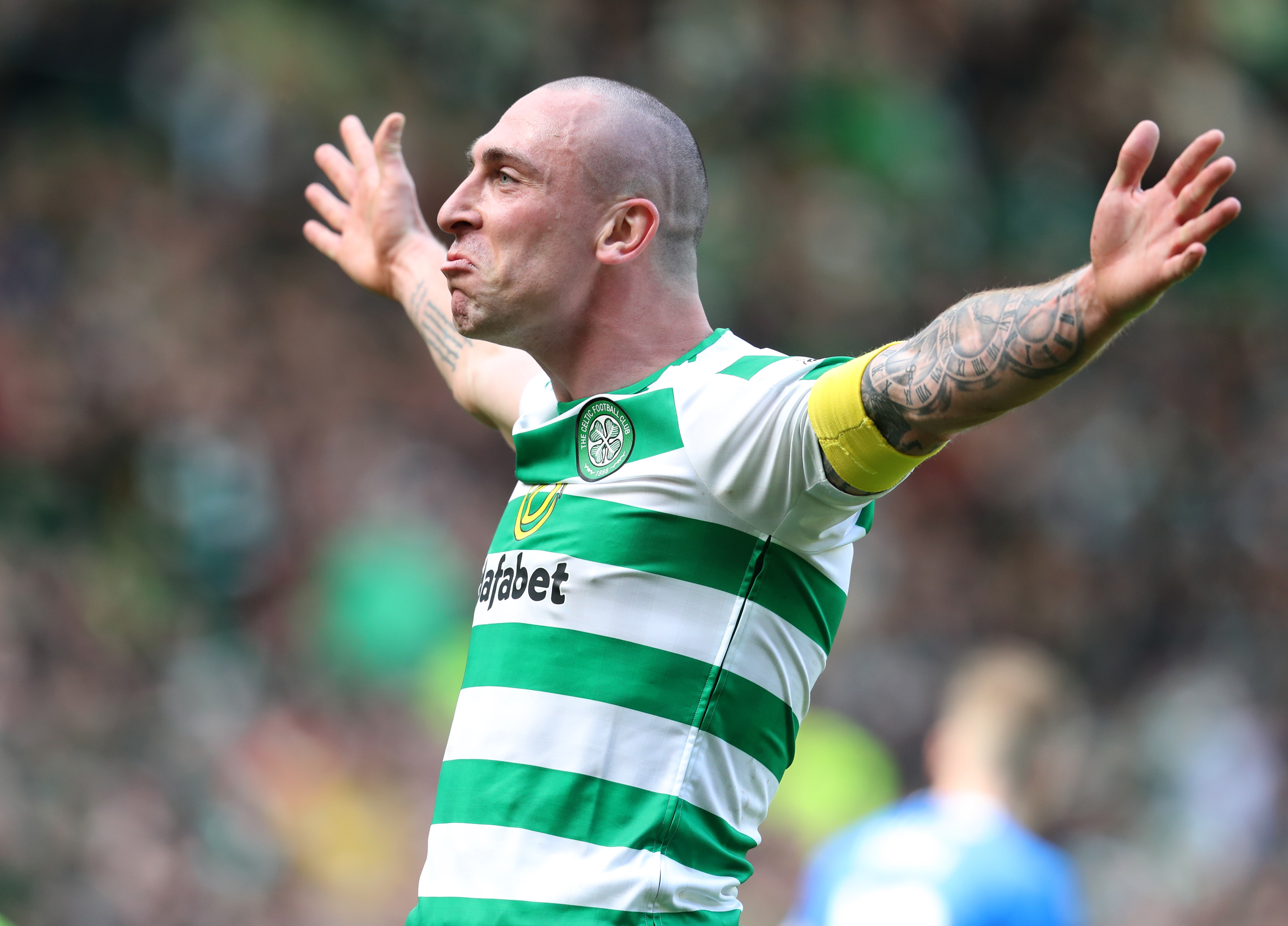 Scott Brown celebrates at the full-time whistle