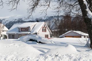 snow, winter, snowy, house