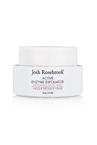 A jar of Josh Rosebrook Active Enzyme Exfoliator set against a white background.