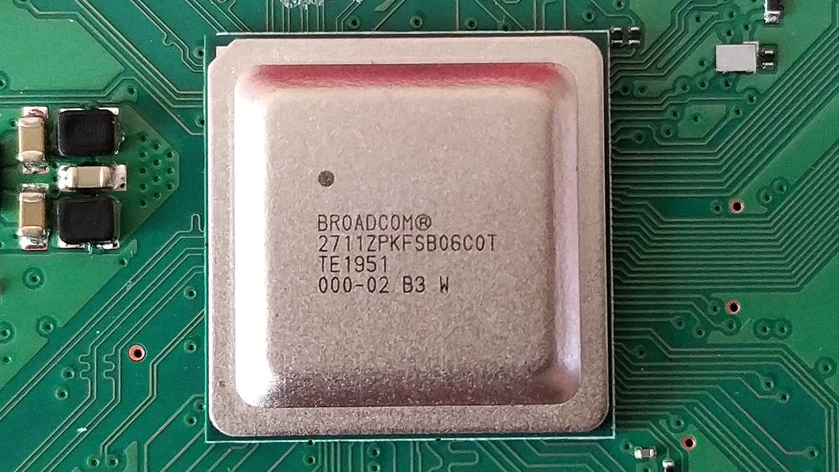 The SoC from a Raspberry Pi 400