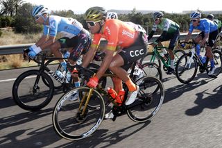 Reigning Olympic road race champion Greg Van Avermaet at the 2020 Volta a la Comunitat Valenciana