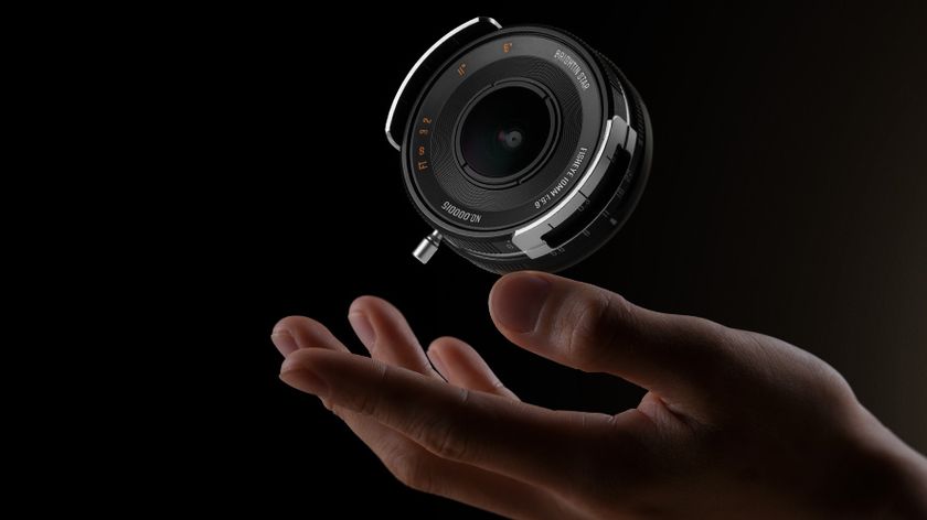 Brightin Star 10mm f/5.6 Pro APS-C being thrown into air by hand 