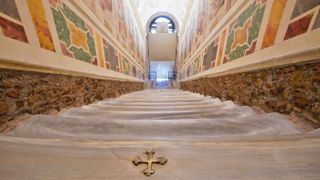 A view of the newly restored Holy Stairs (Scala Sancta), which, according to the Catholic Church, were used by Jesus on the way to his crucifixion. 