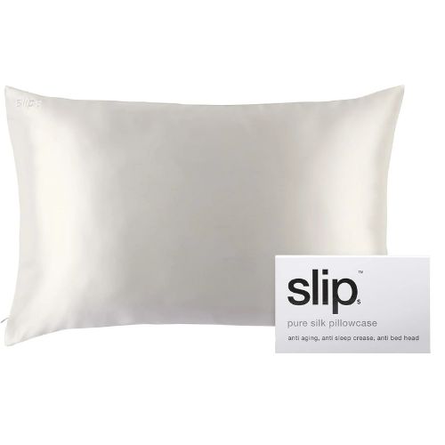 White silk pillowcase with white Slip Silk packaging