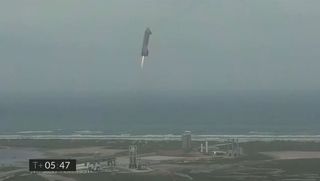 SpaceX's Starship SN15 rocket prototype launches on a 10-kilometer test flight from SpaceX's Starbase test site near Boca Chica Village in South Texas on May 5, 2021.
