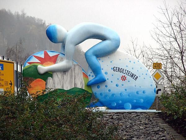 Cycling statue in downtown Gerolstein