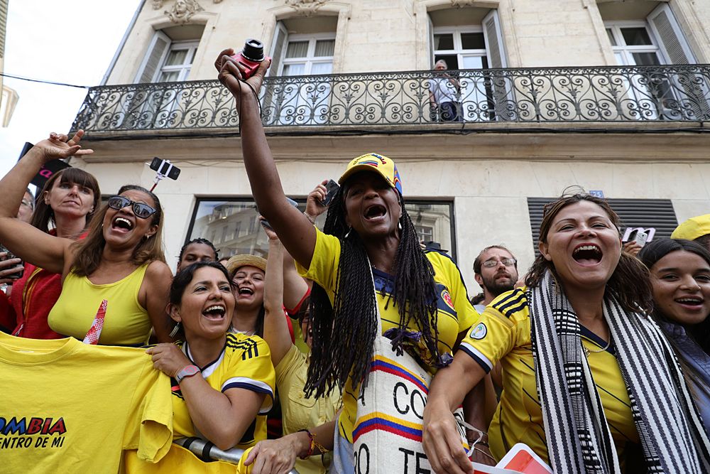 Fans cheer prior to the start the 178 km twelvelth stage of the 103rd edition of the Tour de France