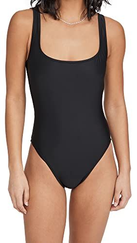 Madewell Women's Second Wave Square-Neck Tank One-Piece Swimsuit, True Black, Xxl