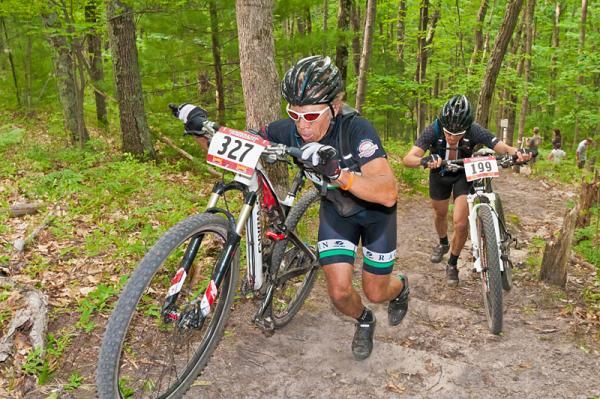Ron Sanborn leads Dan Kotwicki on the Firetower climb