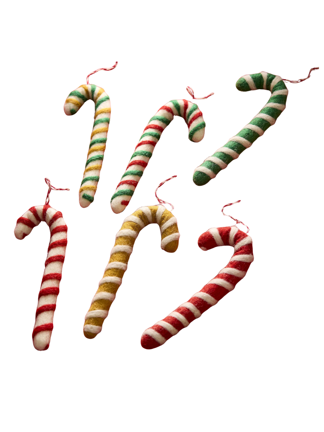 Felt Candy Cane Ornaments 