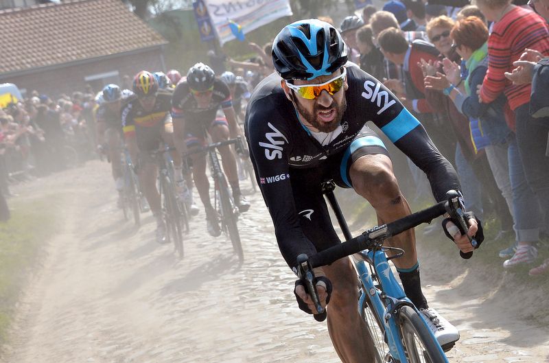 Bradley Wiggins (Team Sky) during his final Paris-Roubaix