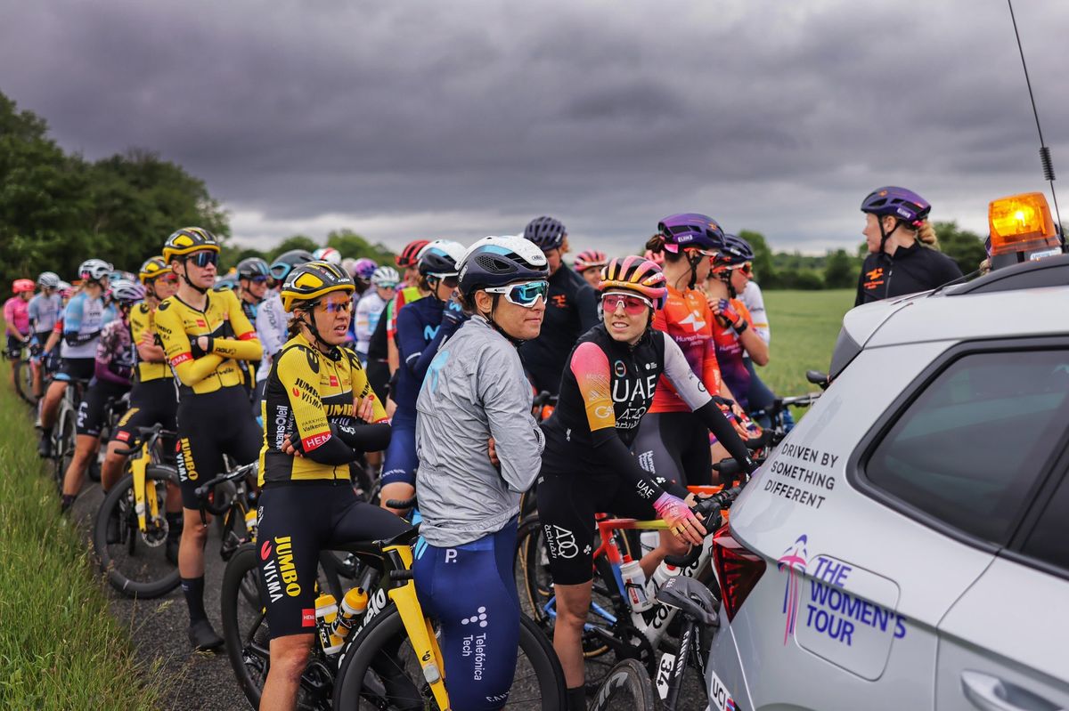 Racing was paused for 50 minutes with 35km to go due to road accident on the course in front of the peloton