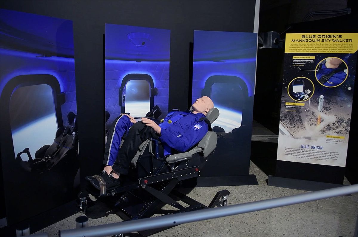 Blue Origin's 'Mannequin Skywalker' goes on display at Space Camp