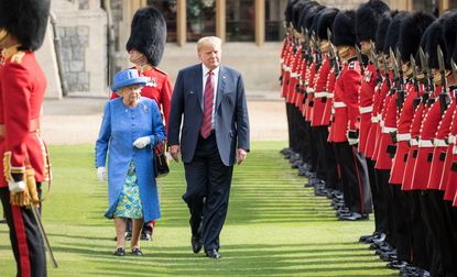 Queen Elizabeth and Donald Trump.