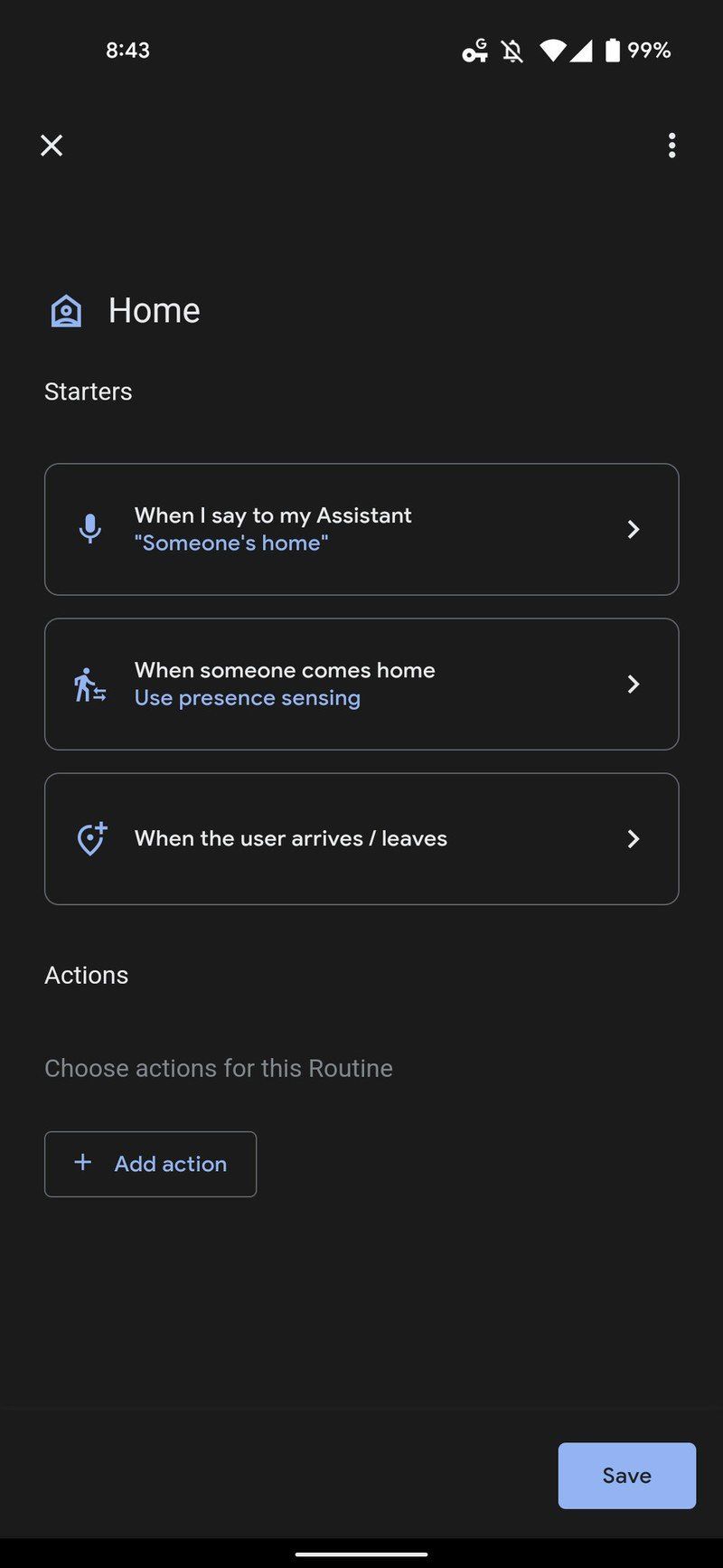Google Home Location Trigger
