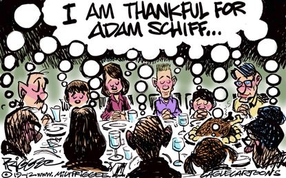 Political Cartoon U.S. Thanksgiving Thankful For Adam Schiff