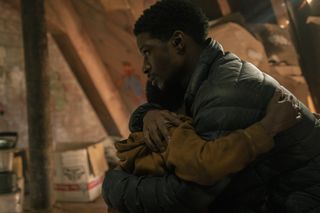 (L to R) Keivonn Woodard as Sam and Lamar Johnson as Henry in The Last of Us episode 5