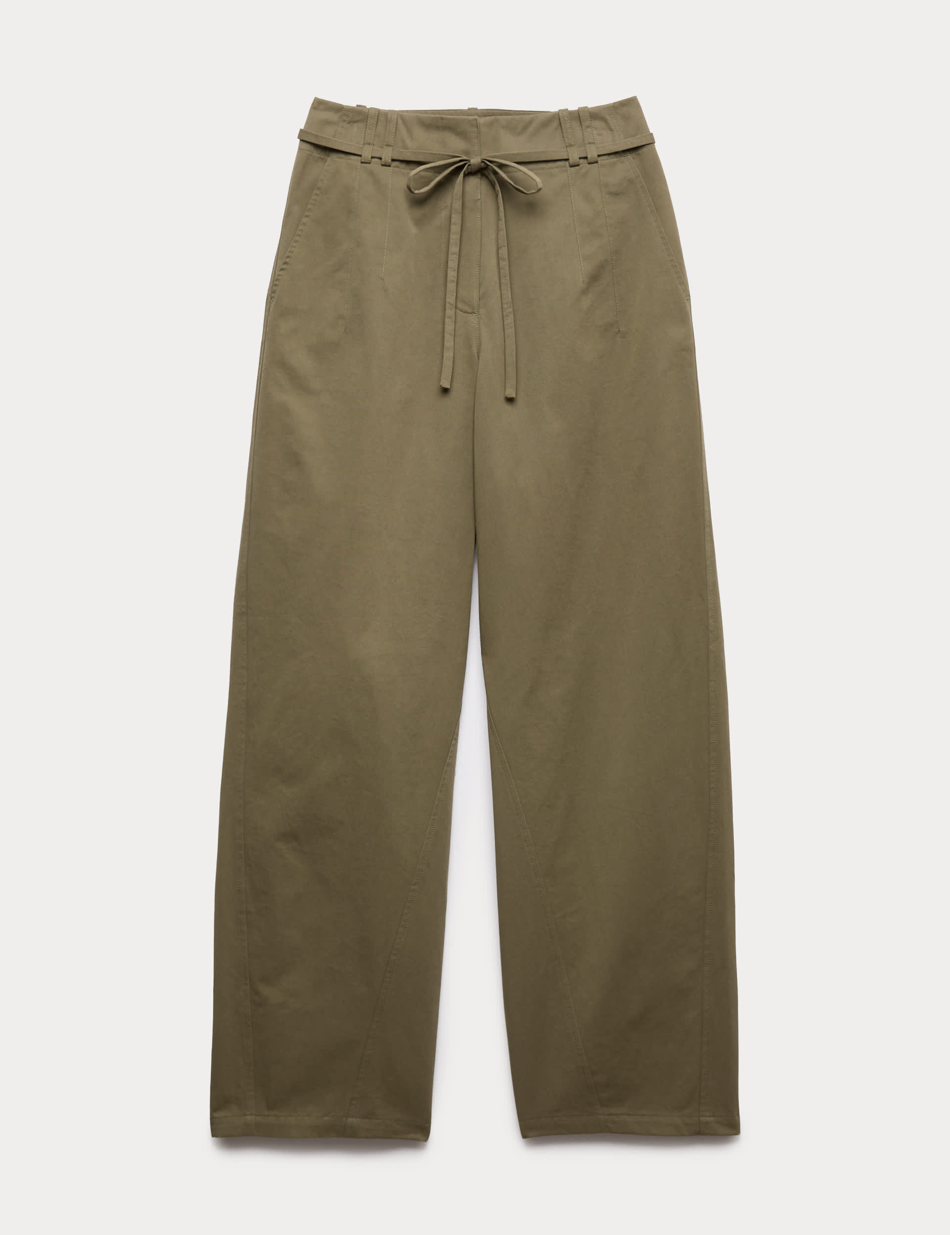 Pure Cotton Barrel Leg Trousers