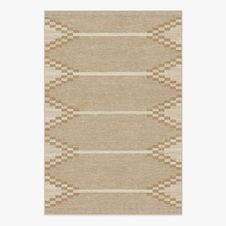 beige patterned rectangle rug