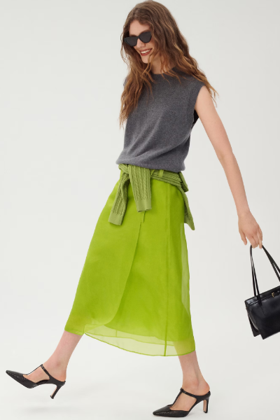Collection Wrap Skirt in Silk Organza