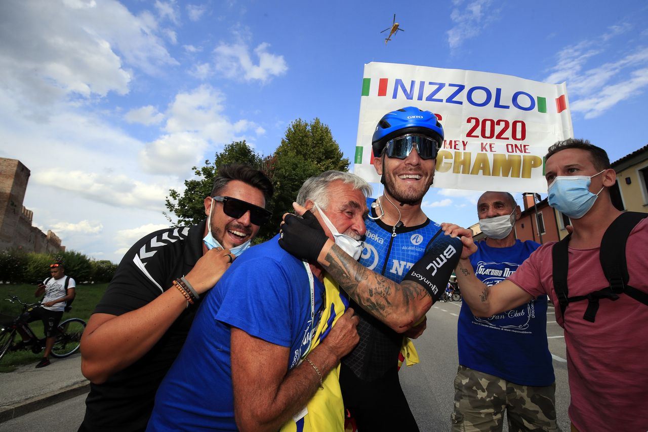 National Championship Italy 2020 - Men Road - Bassano del Grappa - Cittadella 253,8 km - 23/08/2020 - Giacomo Nizzolo (ITA - NTT Pro Cycling) - Davide Ballerini (ITA - Deceuninck - Quick Step) - photo Luca Bettini/BettiniPhoto&Acirc;&copy;2020