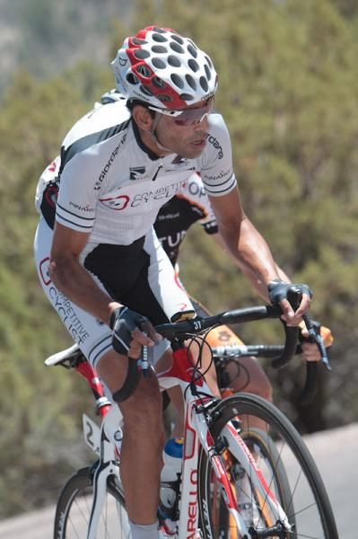 Cesar Grajalas (Competitive Cyclist) near the front group on the climb.