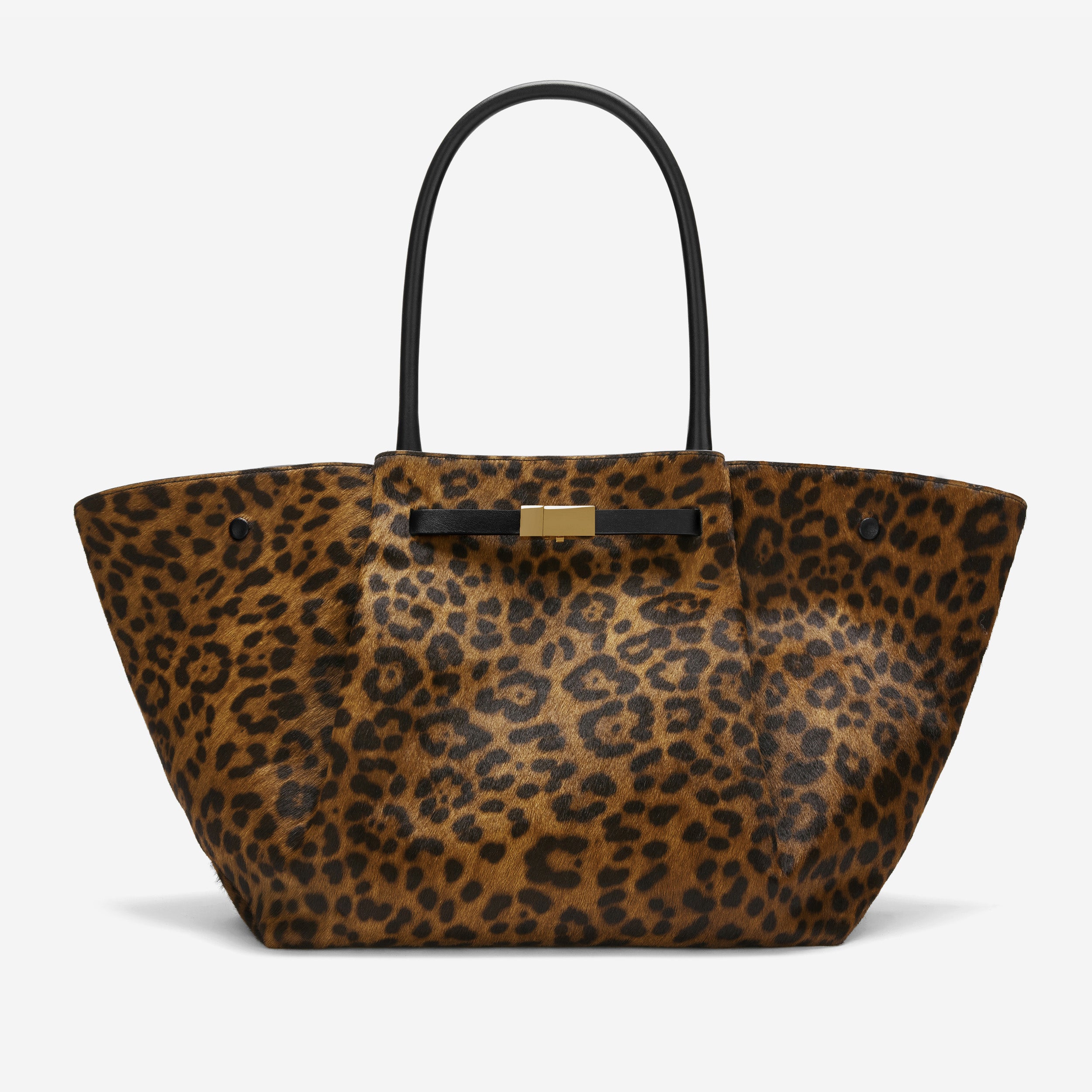 The New York | Leopard Effect Calf Hair & Black Smooth | Demellier