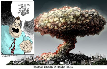 Political cartoon U.S. Chris Christie Foreign Policy