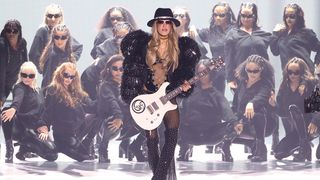 Orianthi performs during the 2024 Victoria's Secret Fashion Show at Duggal Greenhouse on October 15, 2024 in Brooklyn, New York