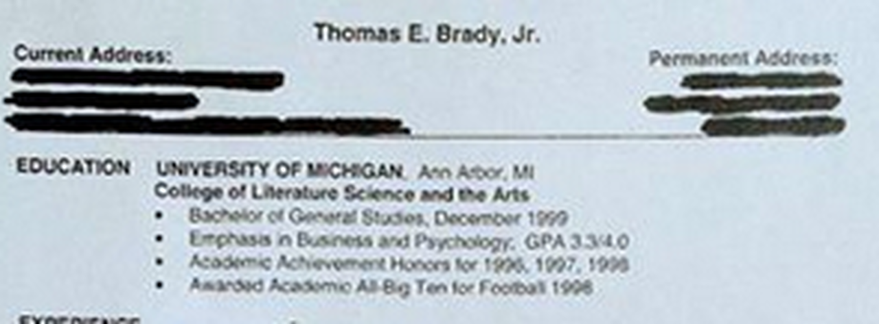 Tom Brady&amp;#039;s old resume proves he was just as inexperienced as you were coming out of college