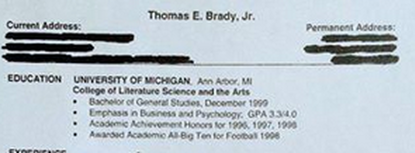 Tom Brady's old resume proves he was just as inexperienced as you were coming out of college