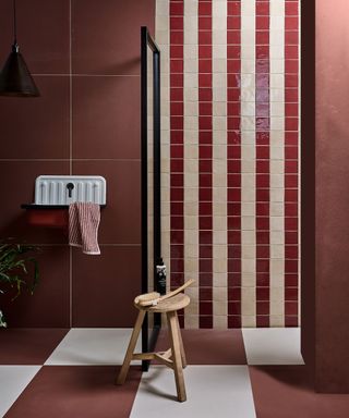 burgundy and pink shower