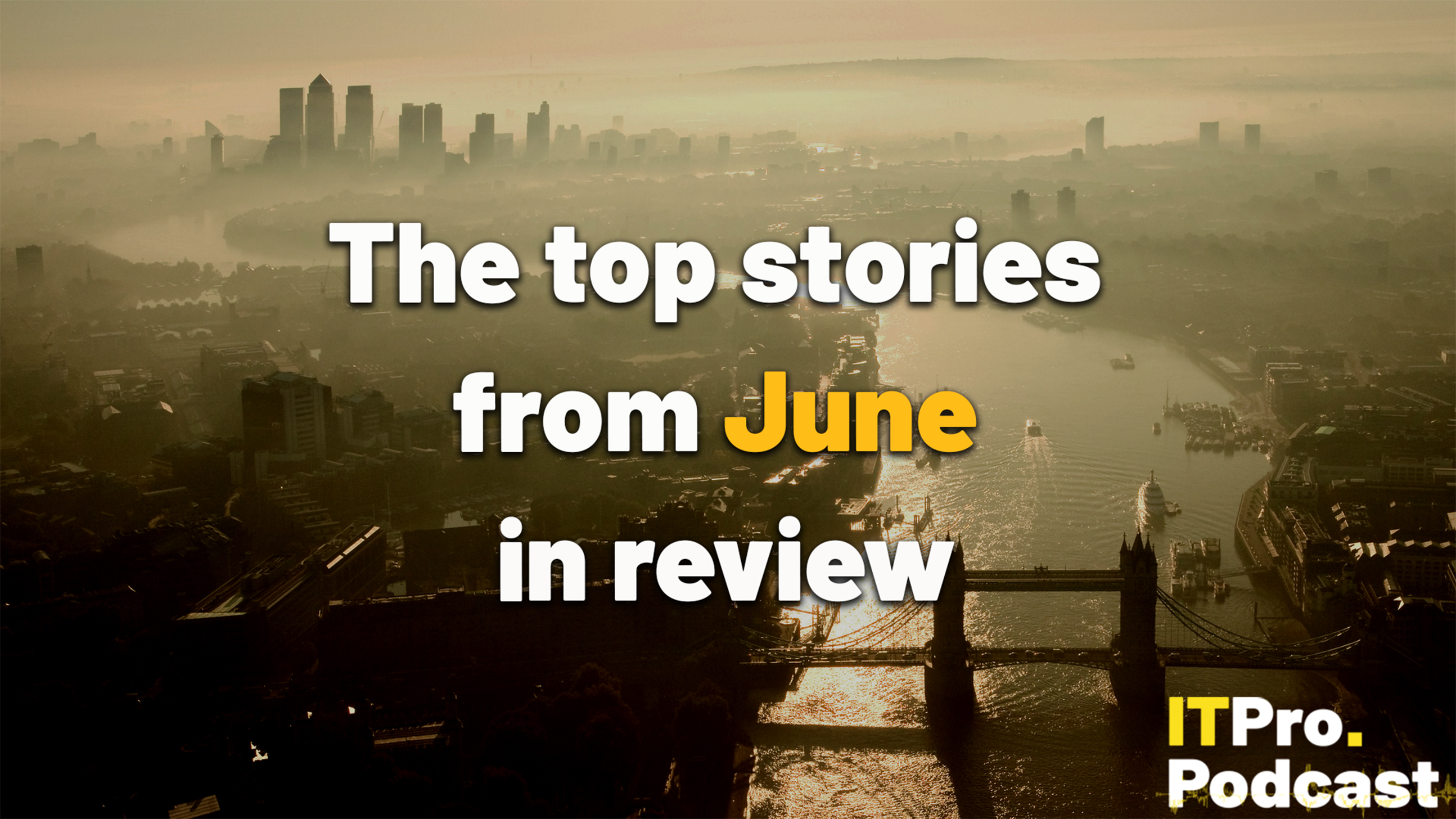 The Podcast episode title with london as it's background