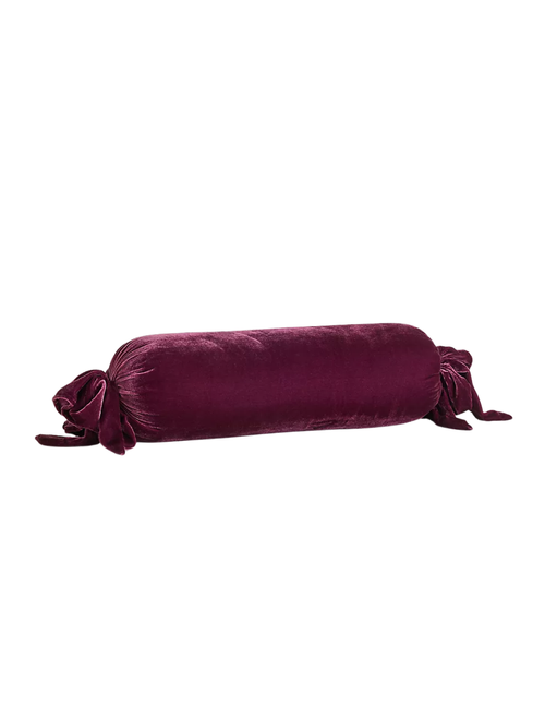 Velvet Tie Bolster Pillow