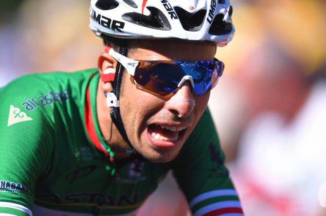 Fabio Aru crossing the line on stage 5 of the Tour de France