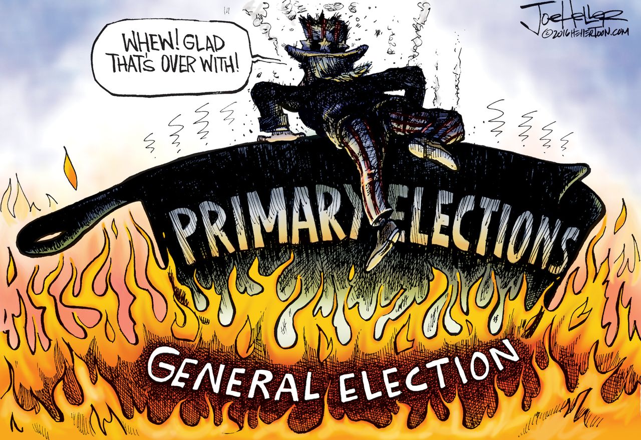 Political cartoon U.S. 2016 Election