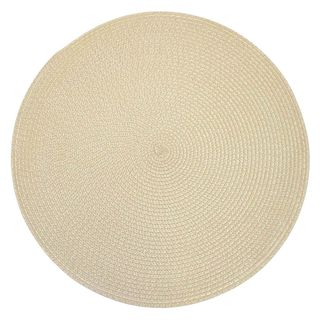 round shape cream woven mat
