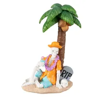 Glitzhome 11.50 in. H Halloween Polyresin Skeleton on Beach Table Decor Glitzhome 11.50 in. H Halloween Polyresin Skeleton on Beach Table Decor