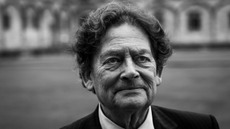 Black and white portrait of Nigel Lawson