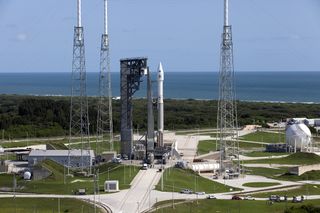 A United Launch Alliance Atlas V rocket prepares to launch from Cape Canaveral Air Force Station, carrying NASA's asteroid retrieval mission, OSIRUS-REx